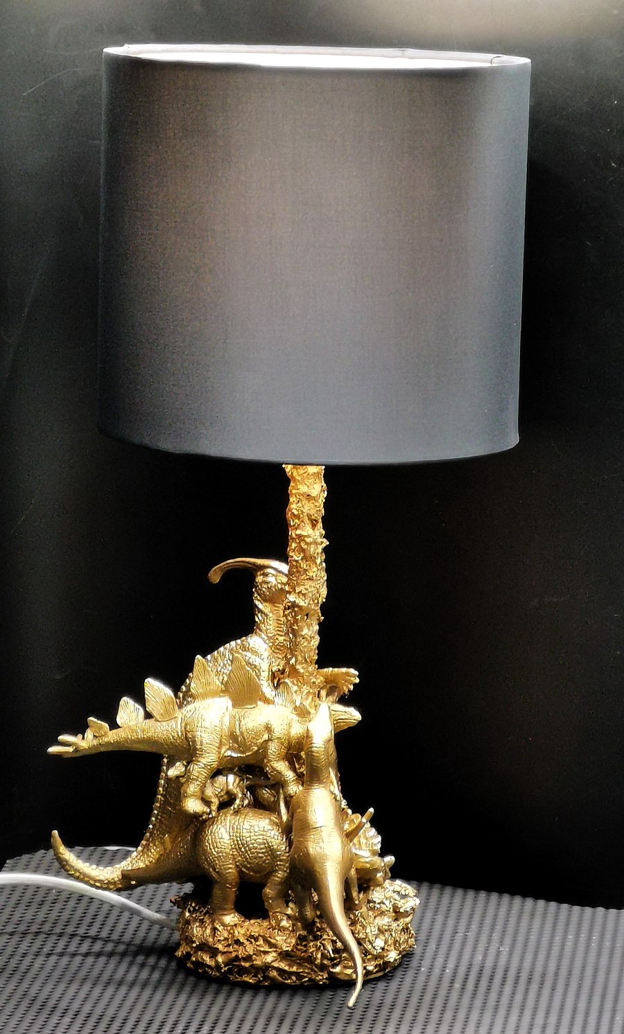 Dinosaur black and gold lamp