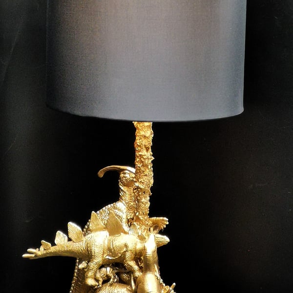Dinosaur black and gold lamp