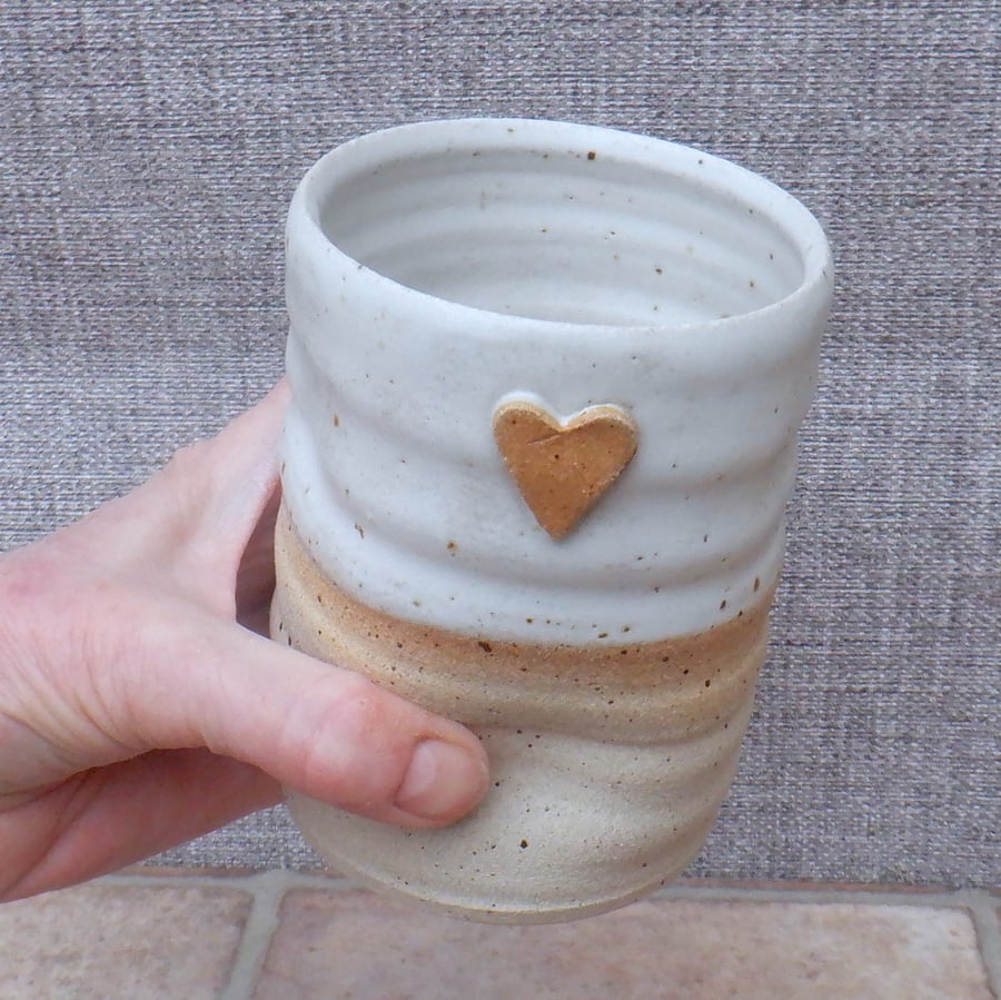 Wine, water or juice beaker tumbler hand thrown stoneware pottery ceramic wheel
