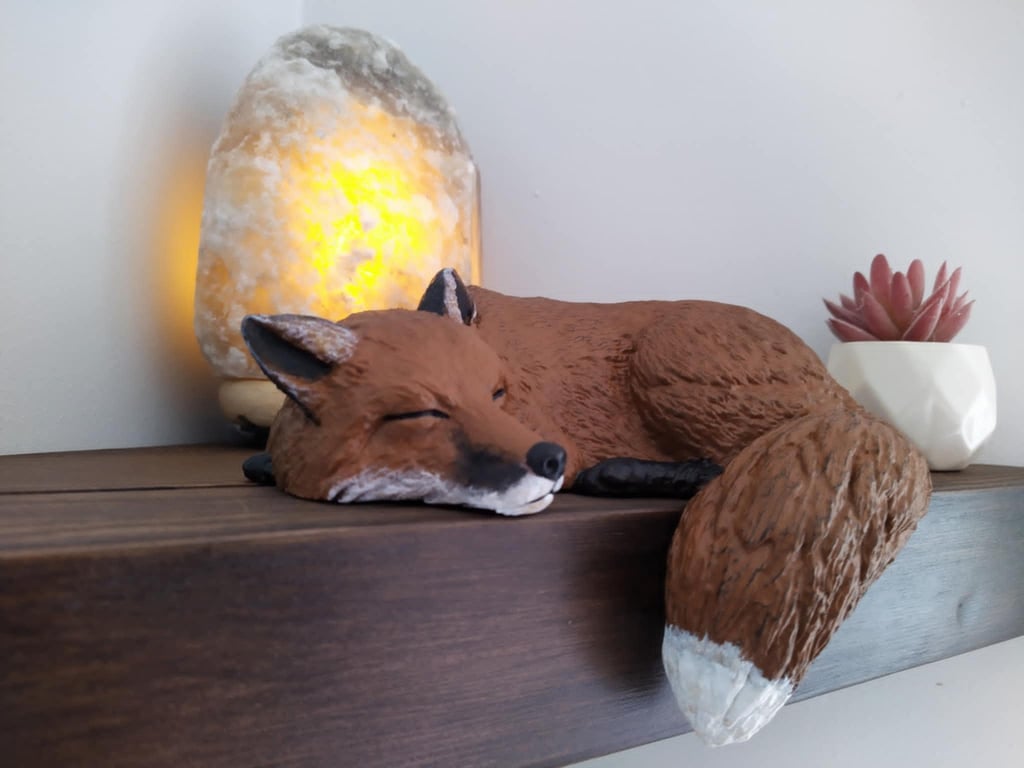 Liska the Fox LIGHTWEIGHT Shelf Sleeper Ornament - Hand-Painted Woodland Animal