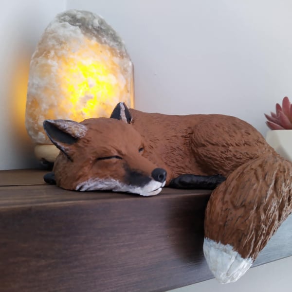Liska the Fox LIGHTWEIGHT Shelf Sleeper Ornament - Hand-Painted Woodland Animal