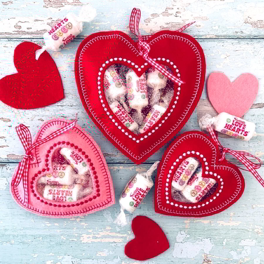 Valentine Heart Treat Bag With Love Hearts Sweets Valentines Gifts