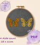 Dark Green Fritillary Butterfly male and female counted cross stitch pattern pdf