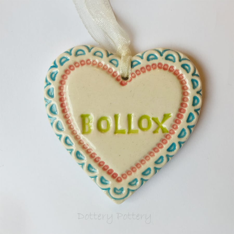 Small Ceramic heart decoration Swear words 