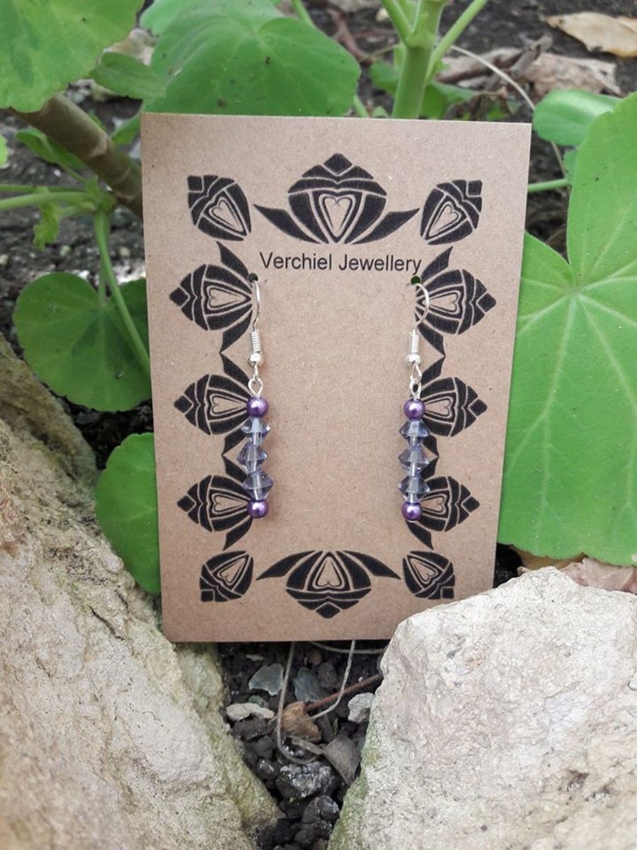 Purple Dangle Earrings