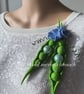 Hand Felted, Wool felted soft ART brooch
