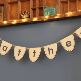 Mini Personalised Wooden Wood Bunting