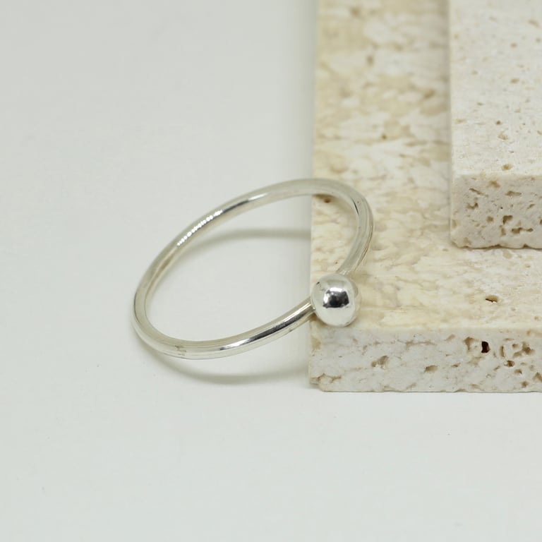 Sol Ring - Sterling silver drop ring - Minimal contemporary ring - handmade