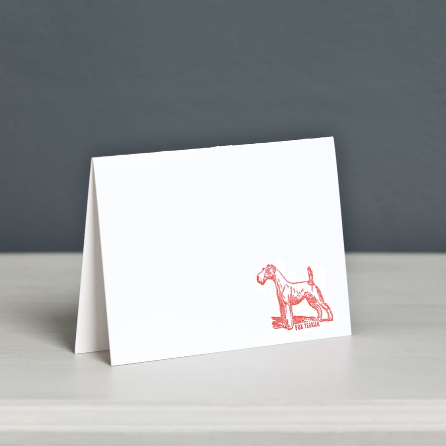 Wire Fox Terrier Letterpress Card