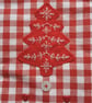 Scandi Style Gingham Stocking with Embroidered Wool Felt Christmas Tree and Lace - Image 4