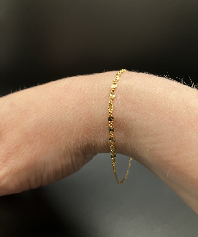 14 Ct Gold Filled Sunburst Chain Bracelet