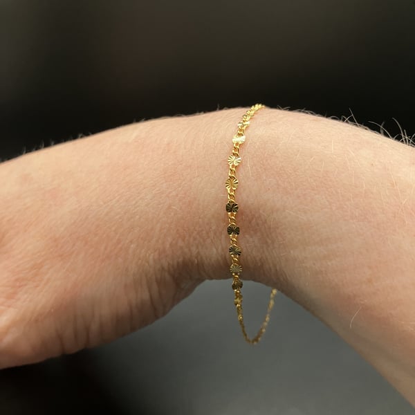 14 Ct Gold Filled Sunburst Chain Bracelet