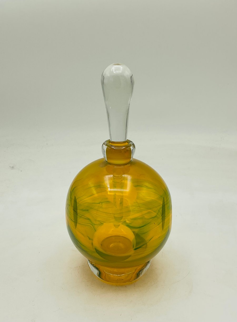 Amber Facet and Thread Bottle