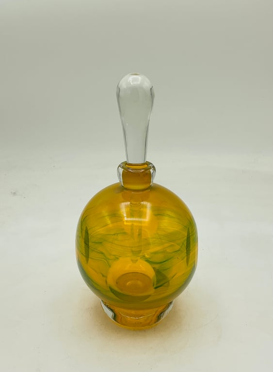 Amber Facet and Thread Bottle
