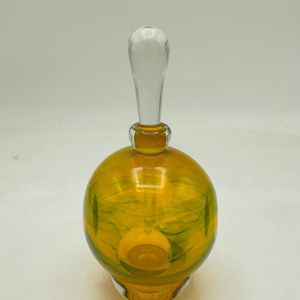 Amber Facet and Thread Bottle