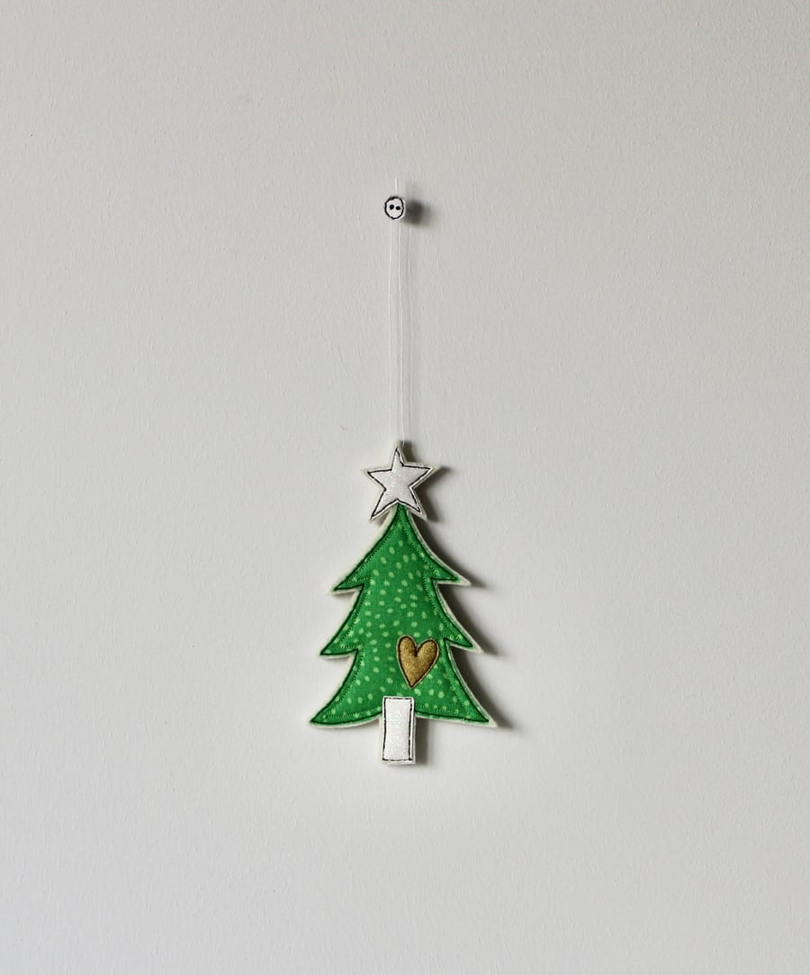 'Christmas Tree with a Heart' Hanging Decorat... Folksy