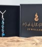 Handmade 925 Silver & Turquoise Blue Tiger Eye Pendant Necklace with Chain Gift  - Image 3