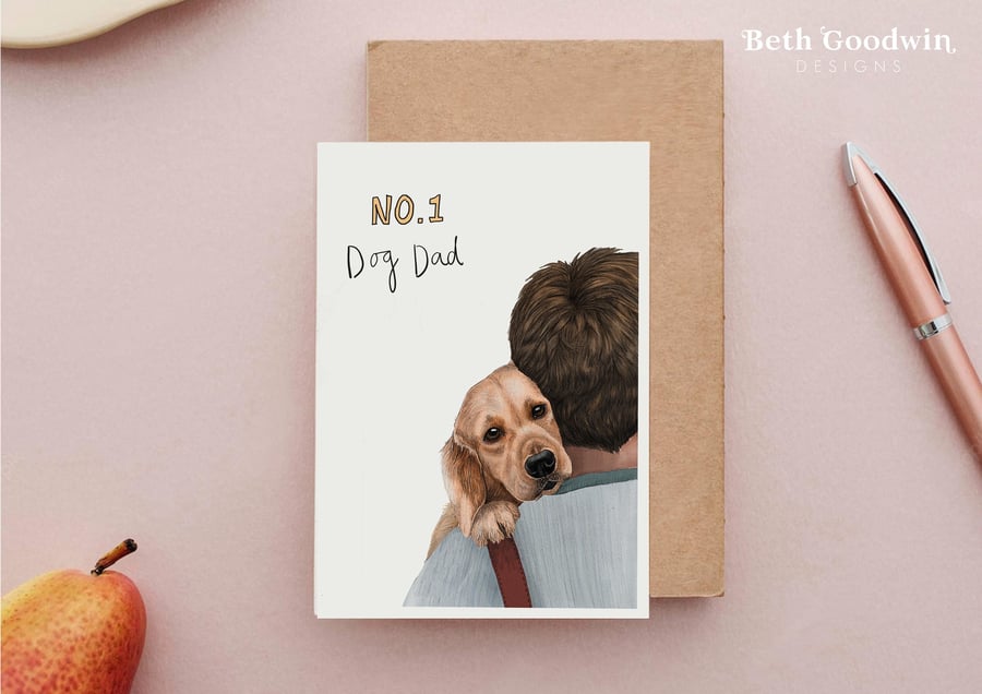 Dog Dad Card - Dog Fathers Day, Card from the Dog, No 1 Dog Dad Card