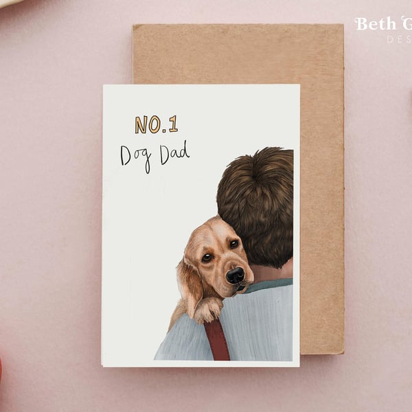 Dog Dad Card - Dog Fathers Day, Card from the Dog, No 1 Dog Dad Card