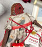 Liesel,  A  Tiny Hand Embroidered Christmas Robin Folk Art Doll - Image 8