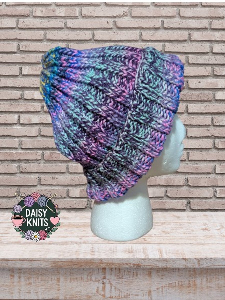 Hand knitted hat, Ladies Beanie Hat, beanie