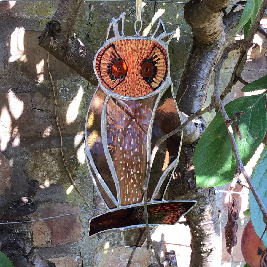 Stained Glass Owl hanging