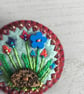 Hand Embroidered Floral Hedgehog Brooch - Image 3