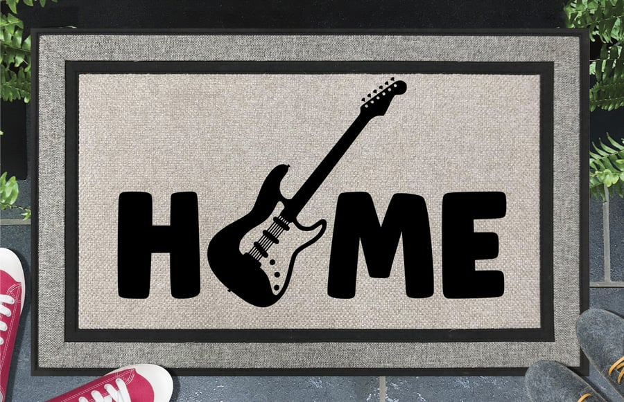 Electric Guitar Home Door Mat - Electric Guitar All Weather Doormat - 45x70cm 
