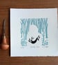 Winter Hare, Limited Edition Linocut, Original Print by Giuliana Lazzerini - Image 4