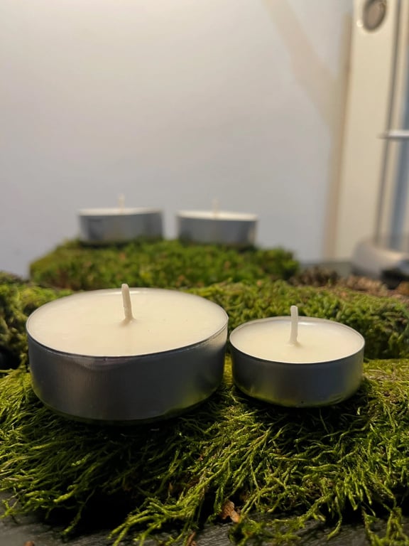 XXL Soy Wax Tealights  Unscented Maxi Natural Candles  Long Burn Wedding Decor