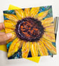 Sunflower printed greetings card.   - Image 1