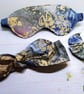 Sleep Mask Gift Set, Blue Batik Scrunchie, Headband, Perfectly Imperfect