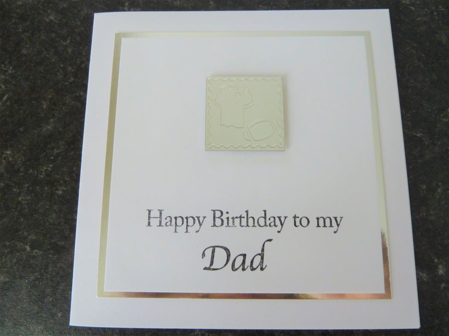 rugby happy birthday dad card
