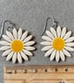Handmade Ceramic Daisy Earrings, Foraged Dartmoor Clay, Stainless Steel, White Y - Image 8