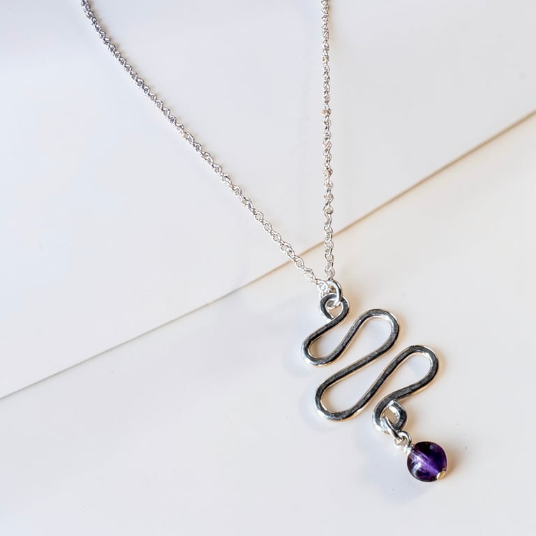 Amethyst Squiggle Necklace