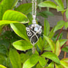 Larvakite teardrop crystal pendant necklace 