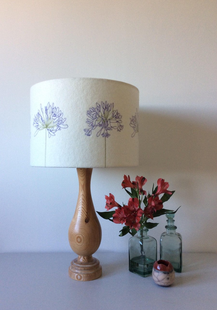 Agapanthus Embroidered Lampshade