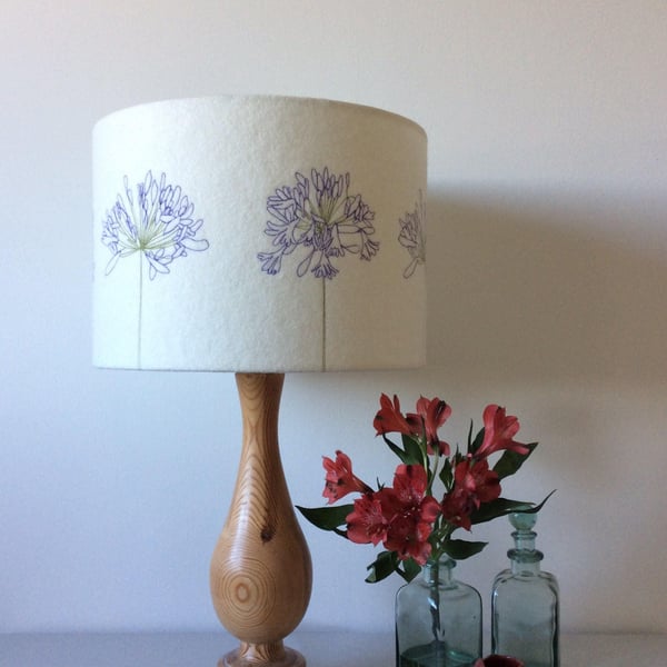 Agapanthus Embroidered Lampshade
