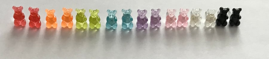 Collection of 8 gummy bear stud earrings