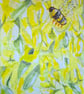 ACEO "Laburnum Bee" original watercolour.