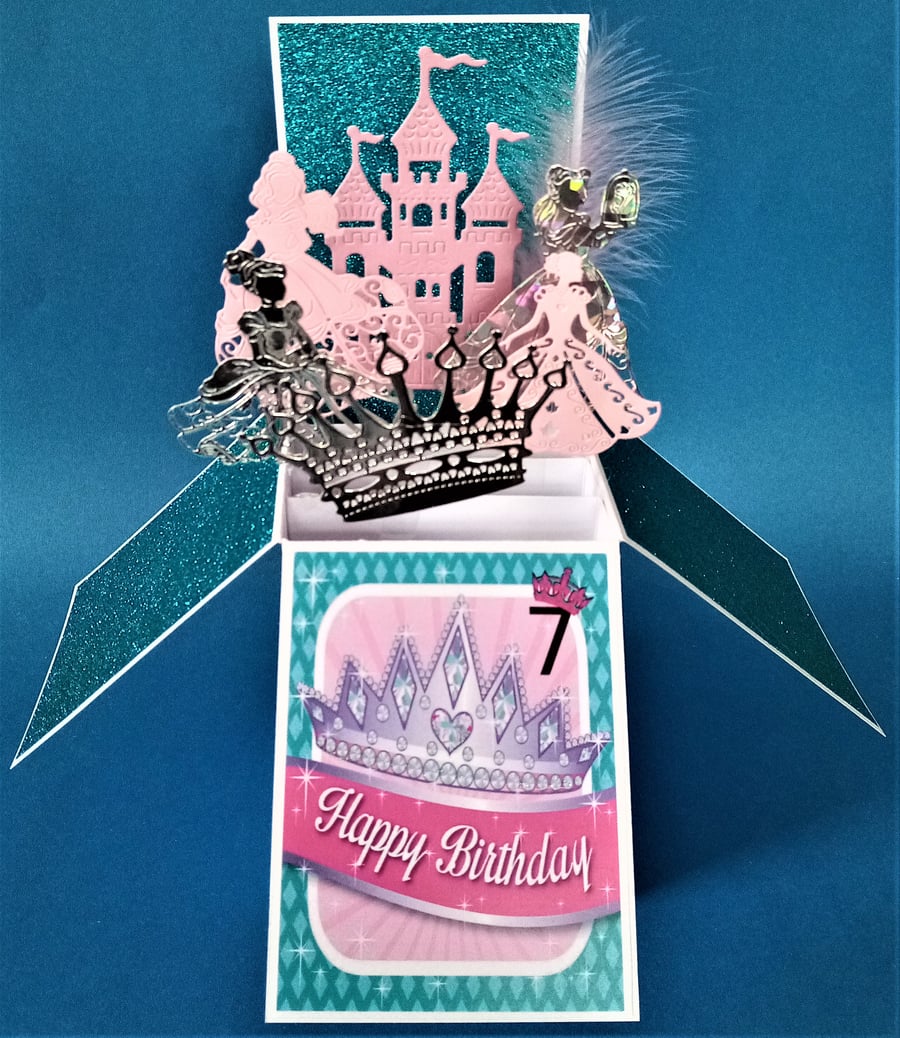 Girls 7th princess Birthday Card