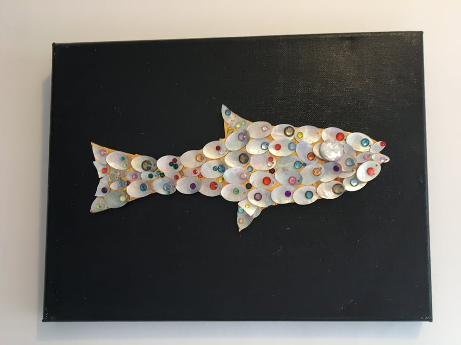 Fish mixed media picture.