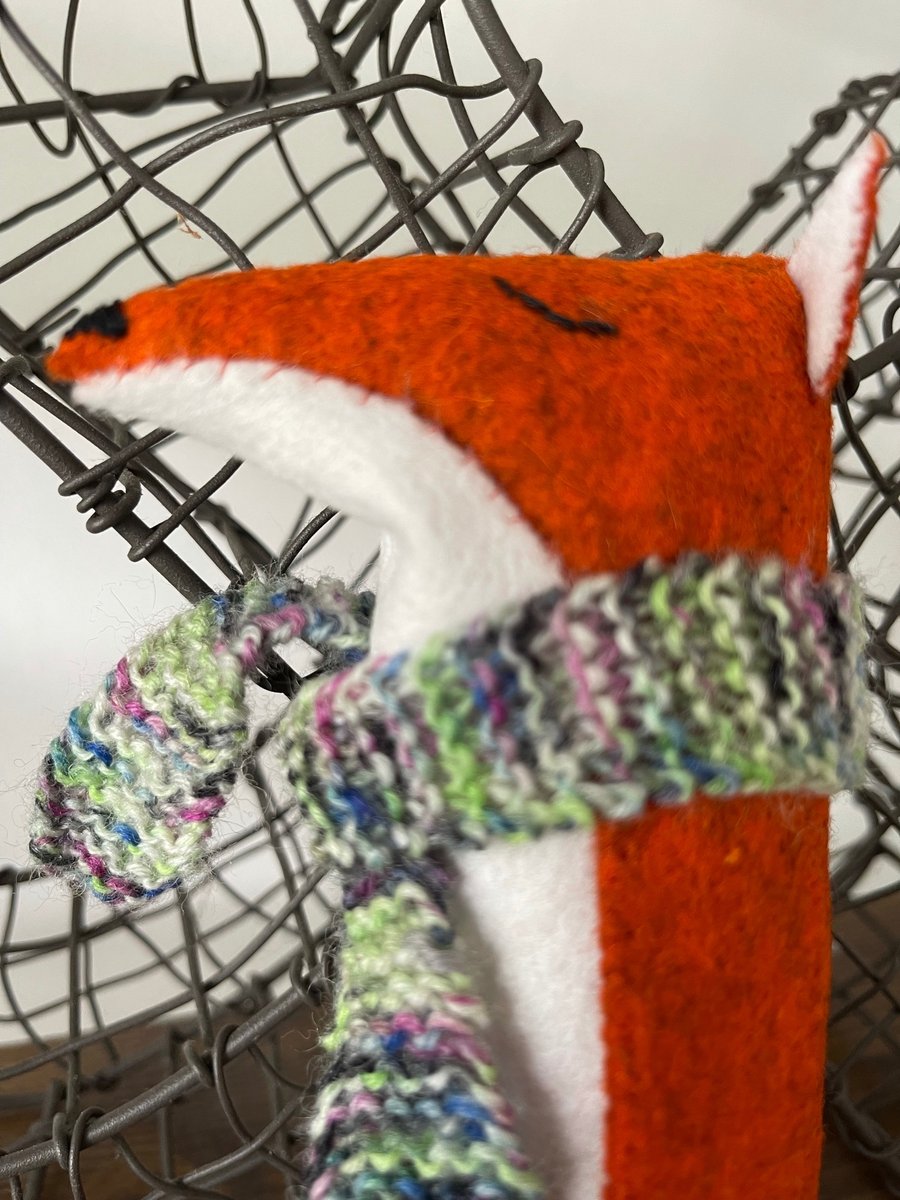 Hand sewn felt fox, Fox decoration