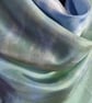 Pure Silk Large Silk Scarf in Gentle Blues and Greens