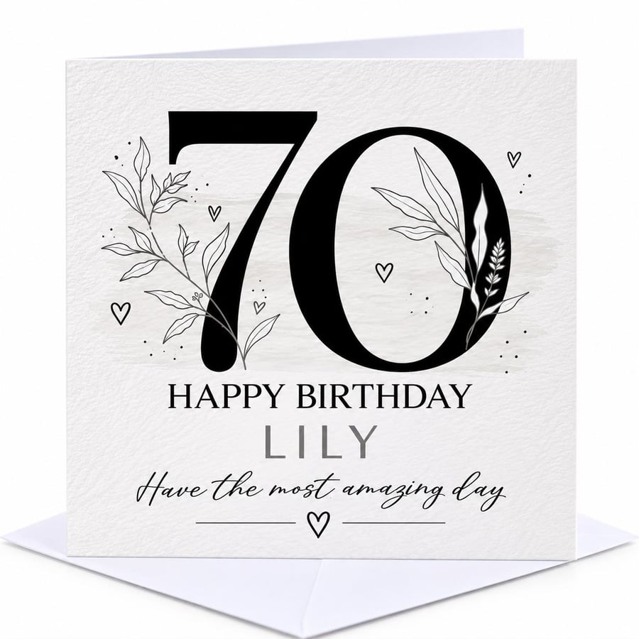 Personalised 70th Birthday Card For Her Nan Sister Friend Mum Nanna Grandma