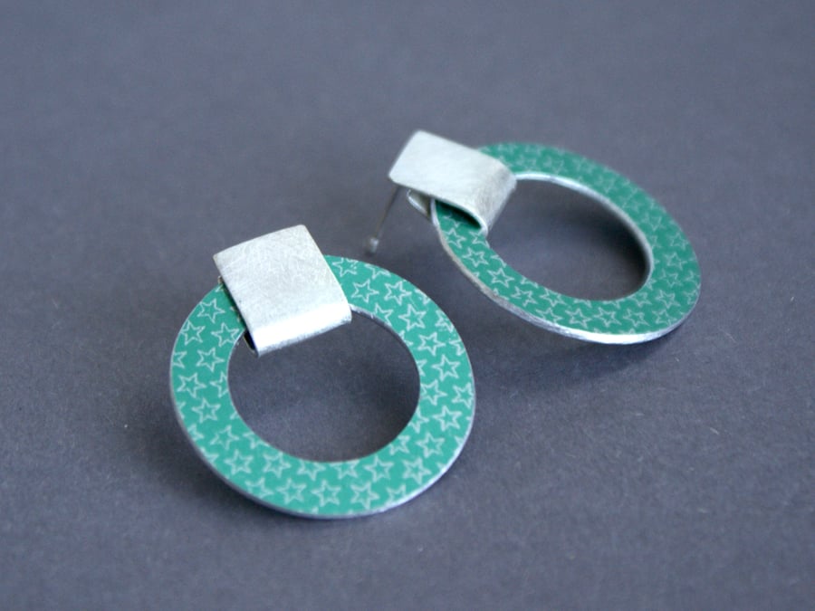 Colour pop circle studs jade green