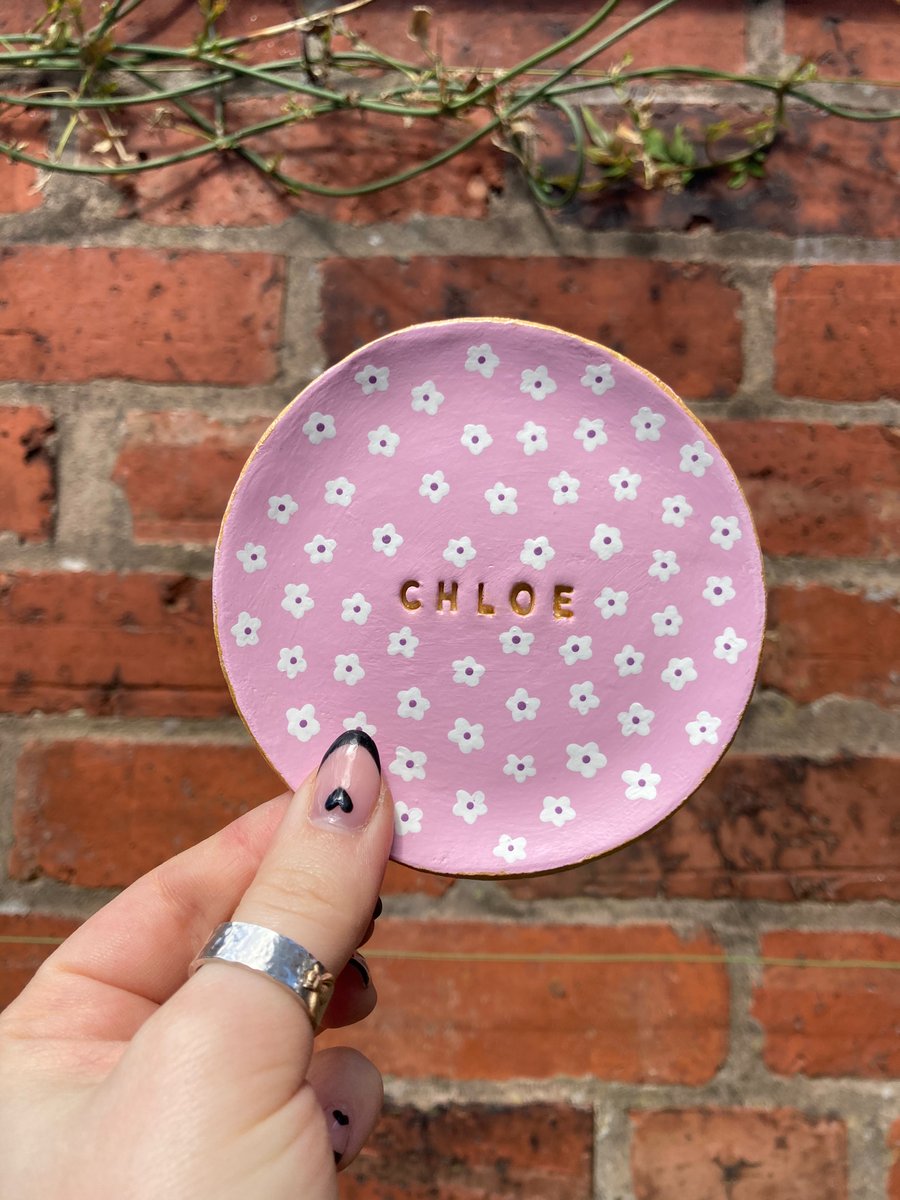 Personalised Name Trinket Dish - Daisy Trinket Dish - Personalised 