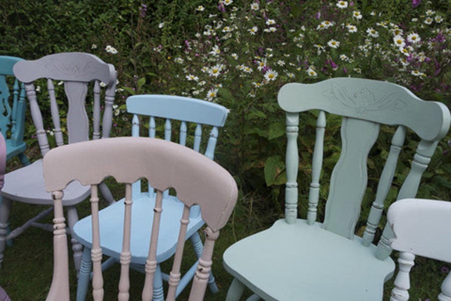 Shabby chic mismatch vintage dining chairs Made to order by Emily Rose Vintage 