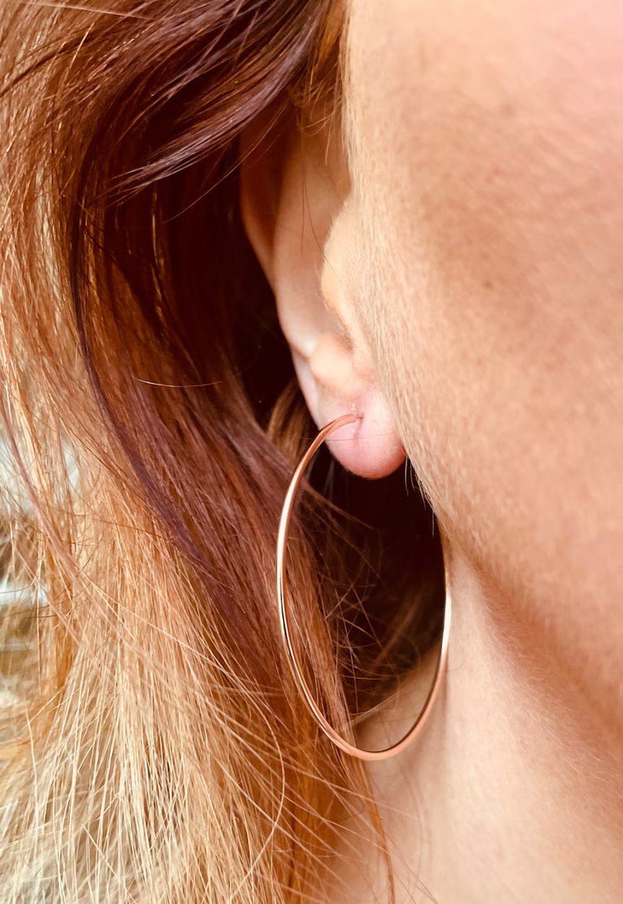 14k Rose Gold Filled 40mm Hoop Earrings 