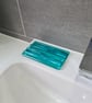 Large turquoise fused glass soapdish - Image 4